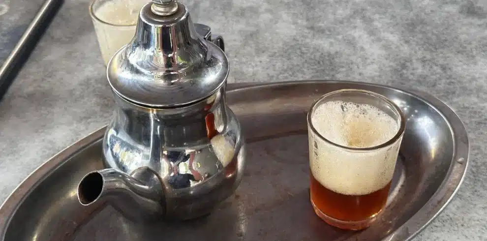 Traditional Mauritanian tea served in small glasses